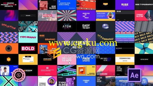 465个创意社交媒体字幕条文字标题图形设计背景转场动画-AE脚本的图片1