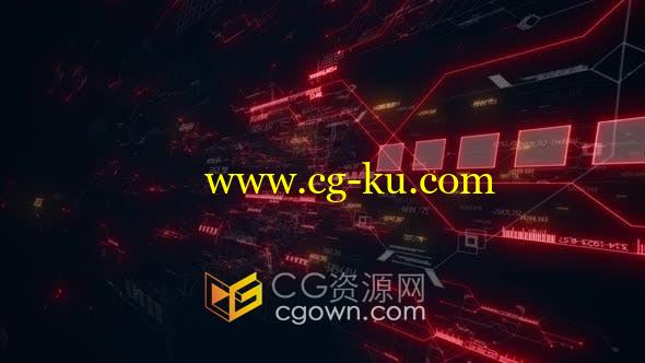 红线背景数字数据通讯计算机高科技互联网活动背景视频素材的图片1