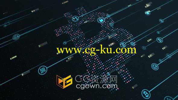 4K视频素材比特币加密货币数据库技术网络空间背景视频下载的图片1