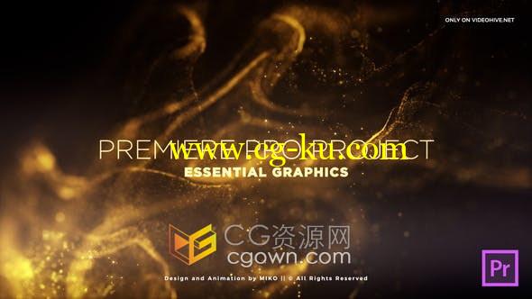 华丽流体闪光粒子沙特效视频宣传介绍文字效果制作-PR模板的图片1