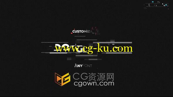 Dot Glitch Titles Pack 8种预设动画数字失真故障特效视频字幕-AE模板的图片1