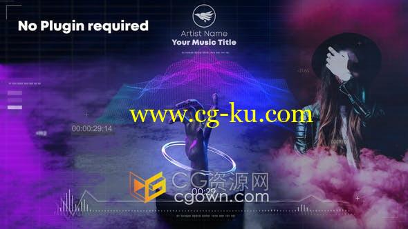Wave Music Visualizer音乐可视化器视觉波形频率图形动画效果-AE模板的图片1