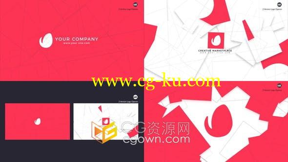 多层纸张创意叠加展示LOGO动画片头视频效果-AE模板的图片1