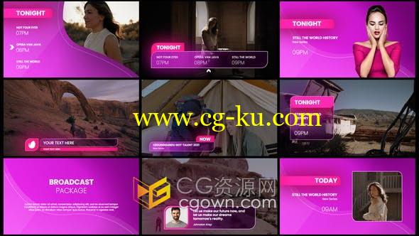 紫色图形设计媒体vlog电视节目频道包装工程-AE模板的图片1
