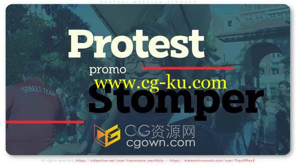 AE模板-记录抗议大政治集会重大事件介绍视频宣传动画的图片1