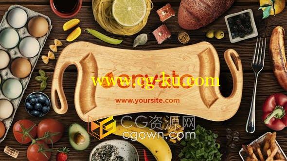 AE模板-美食节目视频片头餐厅餐饮蔬菜材料场景效果的图片1