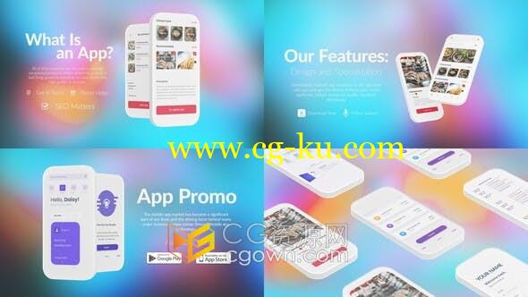 AE模板-智能手机视频介绍应用程序商店设计展示宣传App Mobile Promo的图片1