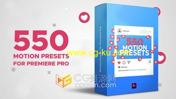 Premiere Pro 550多种动画预设淡入淡出缩放位移相机抖动旋转-PR模板的图片1