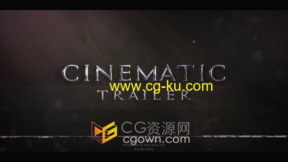 AE模板-电影大片预告片3D金属文字标题动画Element3D插件制作的图片1