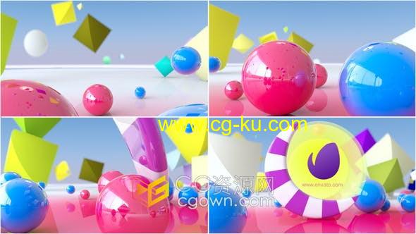 AE模板-3D球图形场景设计LOGO动画视频片头的图片1