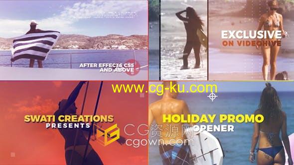 AE模板-夏季海滩旅行动态快速介绍五一假期活动宣传视频片头的图片1
