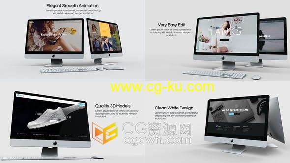 AE模板-iMac电脑模型展示现代网站设计屏幕照片可替换的图片1
