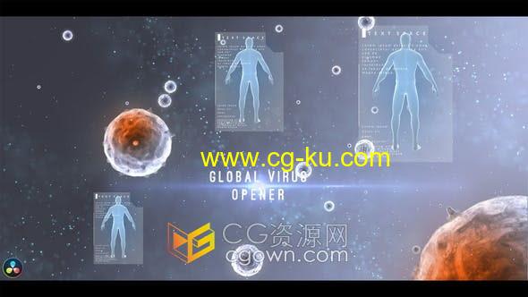 达芬奇模板-医学生物科技人体病毒场景介绍文字标题动画Resolve17模板的图片1