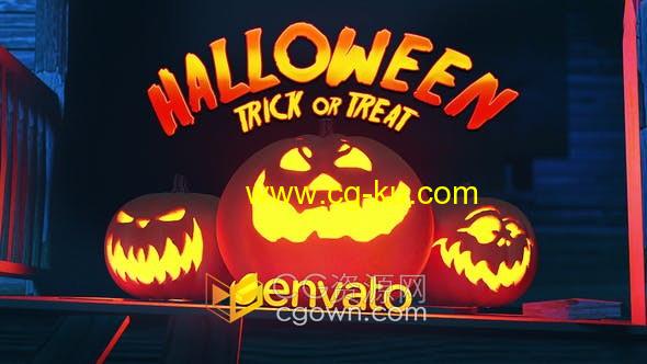 AE模板-Halloween万圣节视频片头神秘鬼屋南瓜恐怖效果的图片1