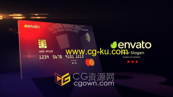 AE模板-银行信用卡智能卡电子芯片身份证签证名片卡片展示动画视频的图片1