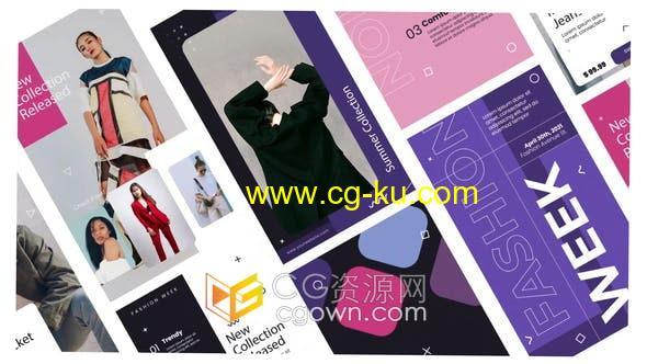 AE模板-时尚服装新品发布短视频介绍8个不同设计效果的图片1
