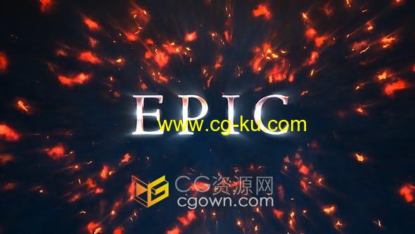 AE模板-爆炸撞击能量火焰文字标题动画奇幻冒险电影电视剧的图片1