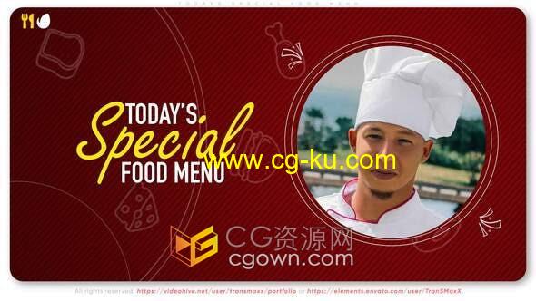 AE模板-餐厅或咖啡厅大厨师员工介绍新品美食价格介绍视频的图片1