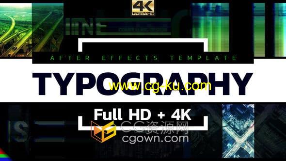 AE模板-Typography 4K分辨率闪快文字动画创意广告视频宣传的图片1