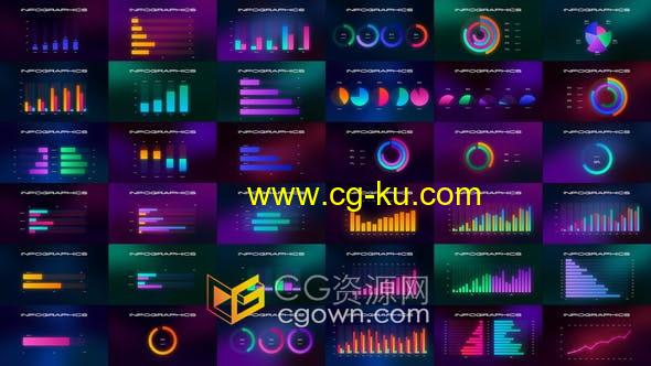 AE模板-公司业​​务图表创意数据统计Moonlight infographics的图片1