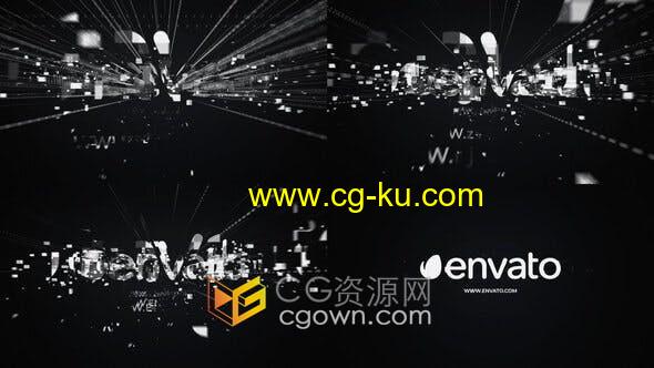 AE模板-数字像素化故障汇聚动画高科技LOGO视频片头的图片1