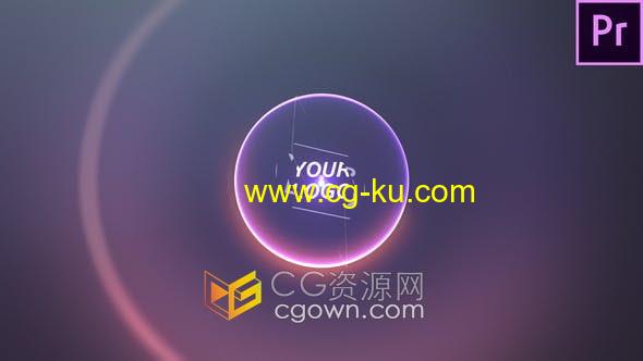 PR模板-炫彩金光闪闪光线LOGO标志动画视频片头的图片1