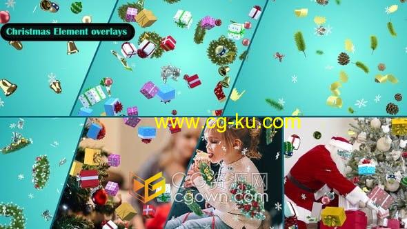 8组圣诞节装饰品元素动画带Alpha透明通道视频素材下载的图片1