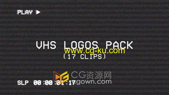 VHS Logos Pack 17组录制视频监控出现故障动画效果视频素材的图片1