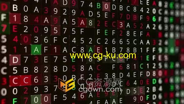 4K视频素材-数字和字母随机闪烁抽象背景动画自动编码程序概念素材的图片1