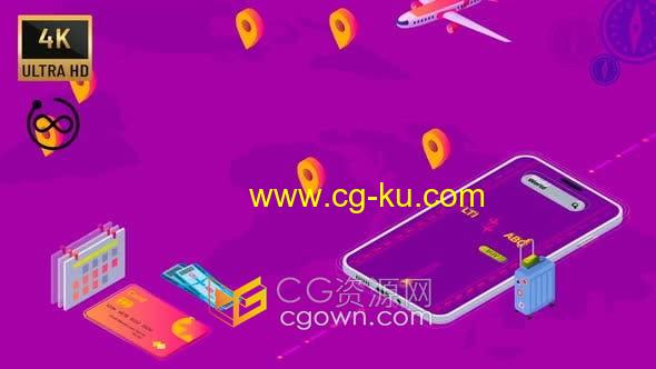4K视频素材-旅行社旅游广告3D图形动画Travel Agency Advert的图片1