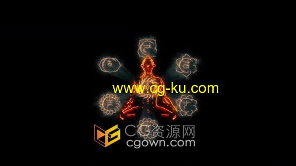 视频素材-曼陀罗脉轮符号卓罗穴身体觉醒治愈视觉效果动画的图片1