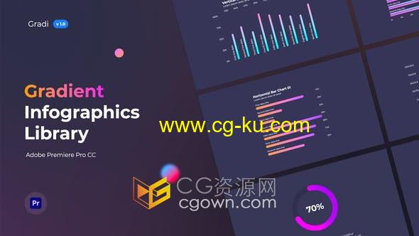 90多图表和组件Premiere信息图表库饼图圆环图水平条形图 垂直条双条 面积图折线图的图片1