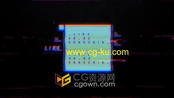 AE模板-动感故障画面快速效果数字失真错误RGB分裂抽搐视频的图片1