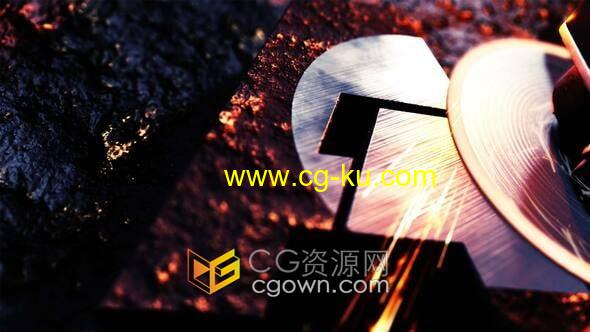 AE模板-工业标志金属材质LOGO角向磨光机磨掉生锈动画视频的图片1