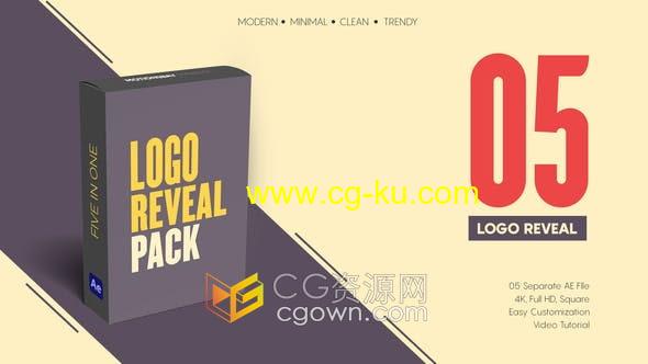 5种2D图形MG动画LOGO视频片头AE模板的图片1