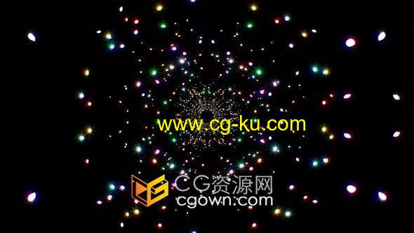 VJ素材五颜六色闪光闪烁粒子隧道背景视频素材4K的图片1