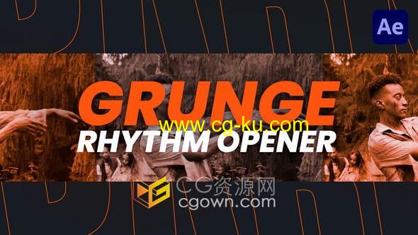 AE模板-Grunge风格动画节奏开场白视频片头动画的图片1
