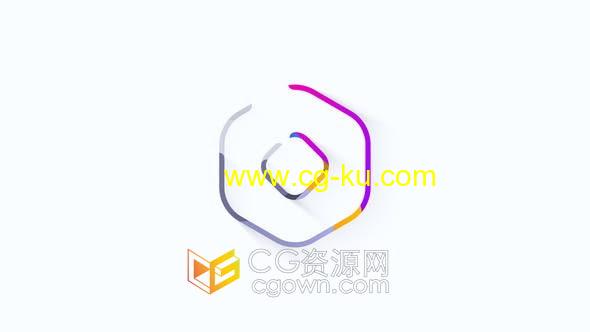 AE模板-线条绘画LOGO生长挤压3D长阴影动画视频效果的图片1