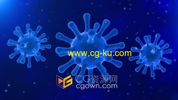 视频素材-新型冠状病毒Covid-19显微镜下3d病毒动画背景的图片1