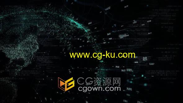 视频素材-全球地球通信计算机连数据接信息图HUD科技背景视频的图片1