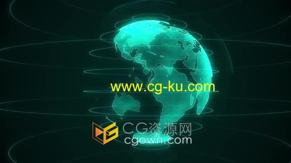 4K视频素材-科技粒子HUD地球仪抽象动画背景视频的图片1