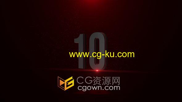 视频素材-4K分辨率倒计时背景视频金属字数光效动画的图片1