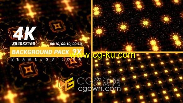 3组万花筒迪斯科舞厅狂欢VJ投影舞台背景视频素材4K的图片1