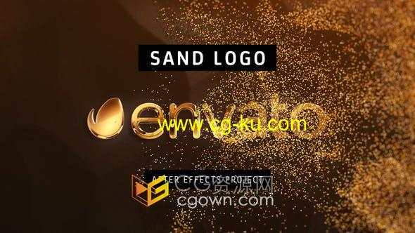 AE模板-黄金流沙粒子动画演绎金色标志LOGO片头的图片1
