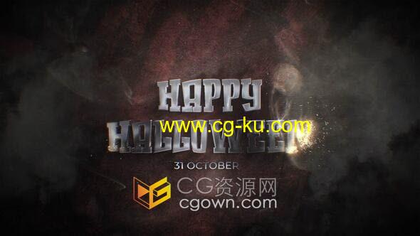 烟雾火花粒子特效动画金属万圣节Halloween视频片头-AE模板的图片1