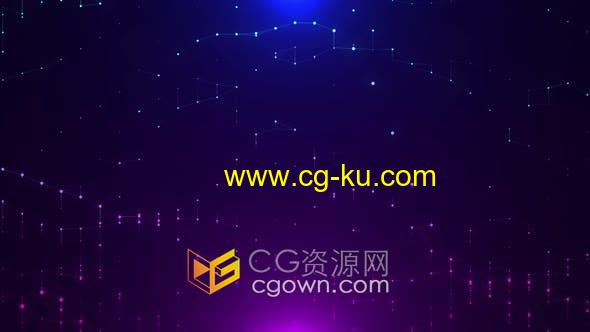4K点线粒子渐变动画丛数据科技背景视频素材的图片1