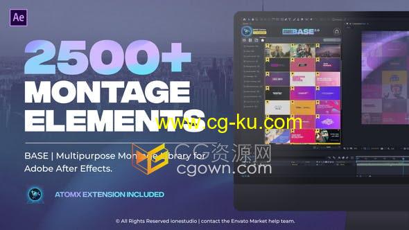 2500+视频制作元素包括转场标题字幕条调色预设光效特效动画效果-AE模板脚本的图片1