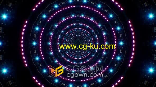VJ素材-4k抽象明亮机械纹理旋转光隧道循环背景的图片1
