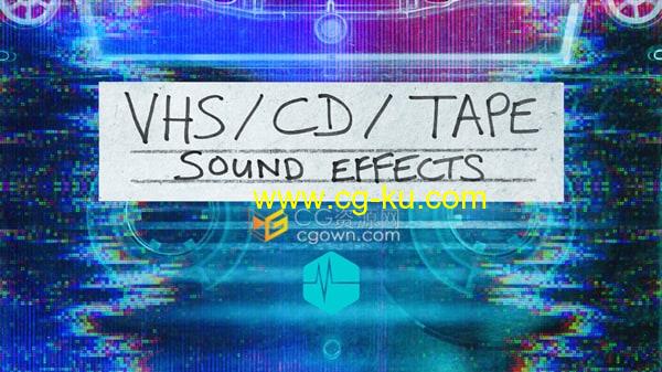 40个怀旧复古VHS/CD托盘打开按钮点击磁带播放器插入倒带快进无损音效素材的图片1
