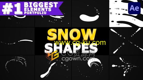 10组雪花元素形状MG图形动画卡通流体视频效果-AE模板的图片1
